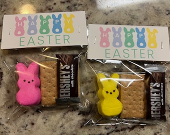 S'mores Easter Peeps Treat Bags, School Easter Party Favors, Easter Party Bags, S'mores Party Favor Bags, S'mores Peeps Party Favor