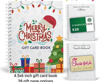 Custom Christmas Gift Card Book | Gift Card Holder | Christmas Gift | Keepsake Gift | Holiday Gift Cards | Gift for Him | Gift for Her