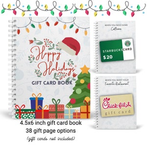 Livro de cartões-presente de Natal personalizado | Porta-cartões-presente | Presente de Natal | Presente de lembrança | Cartões-presente de Natal | Presente para ele | Presente para ela