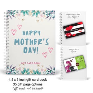 Printed Custom Mother&#39;s Day Gift Card Book | Gift Card Holder | Mother&#39;s Day Gift | Mom Gift | Gift for Mom | Gift for Wife | Gift for Her