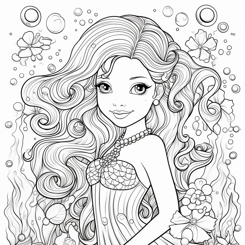 Adorable Mermaid Coloring Pages for Kids 25 Printable Pages - Etsy