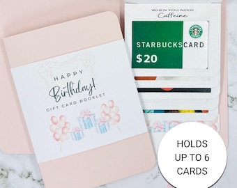 Personalized Birthday Gift Card Waterfall Booklet | Holds Up to 6 Cards | Keepsake