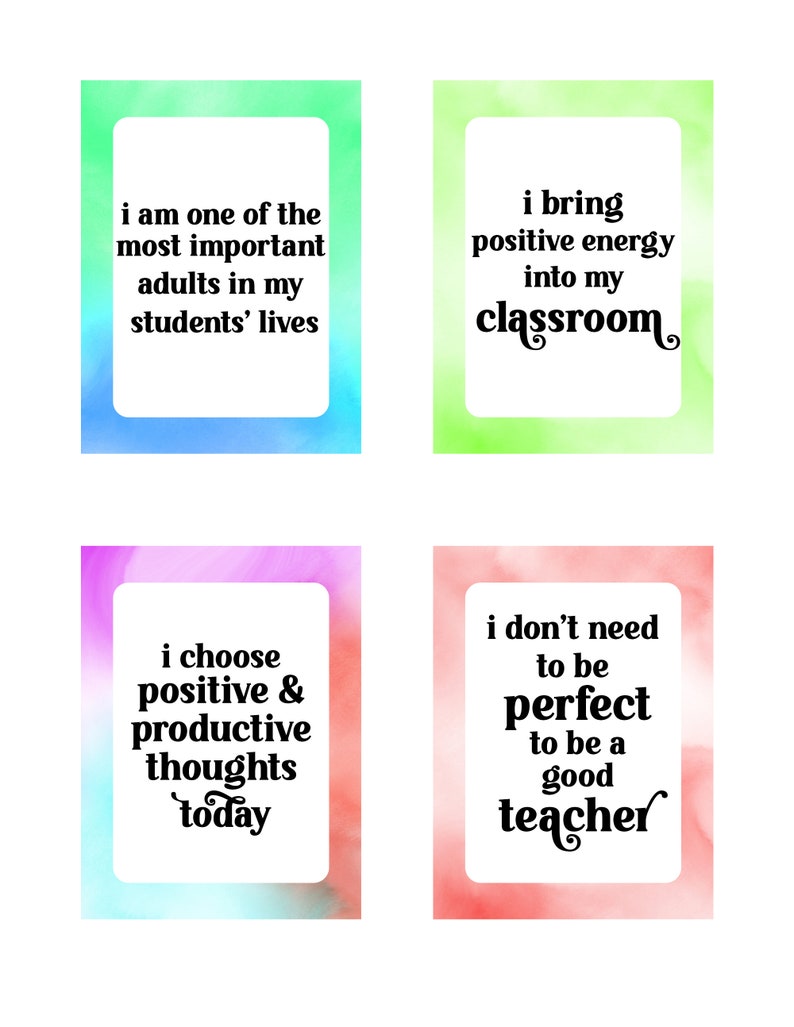 Teacher Affirmation Cards Gift Ideas for Teachers Teacher - Etsy