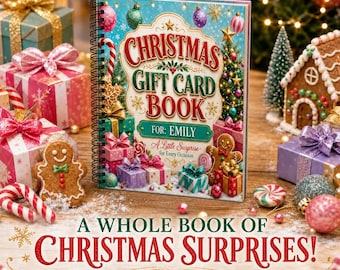 Personalized Christmas Gift Card Book, Holiday Money Holder, Keepsake Surprise