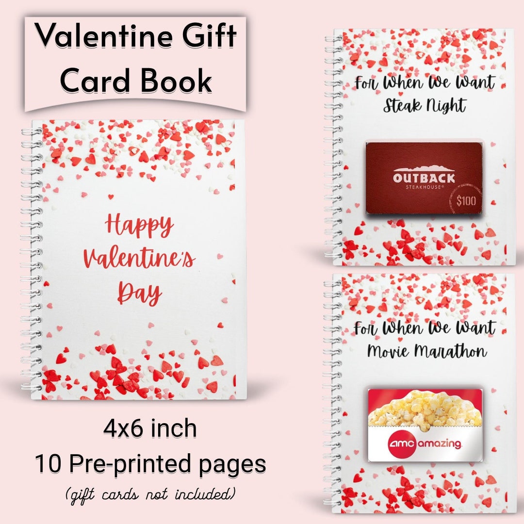 Custom Valentine Gift Card Book, Valentine Coupon Voucher, Valentine