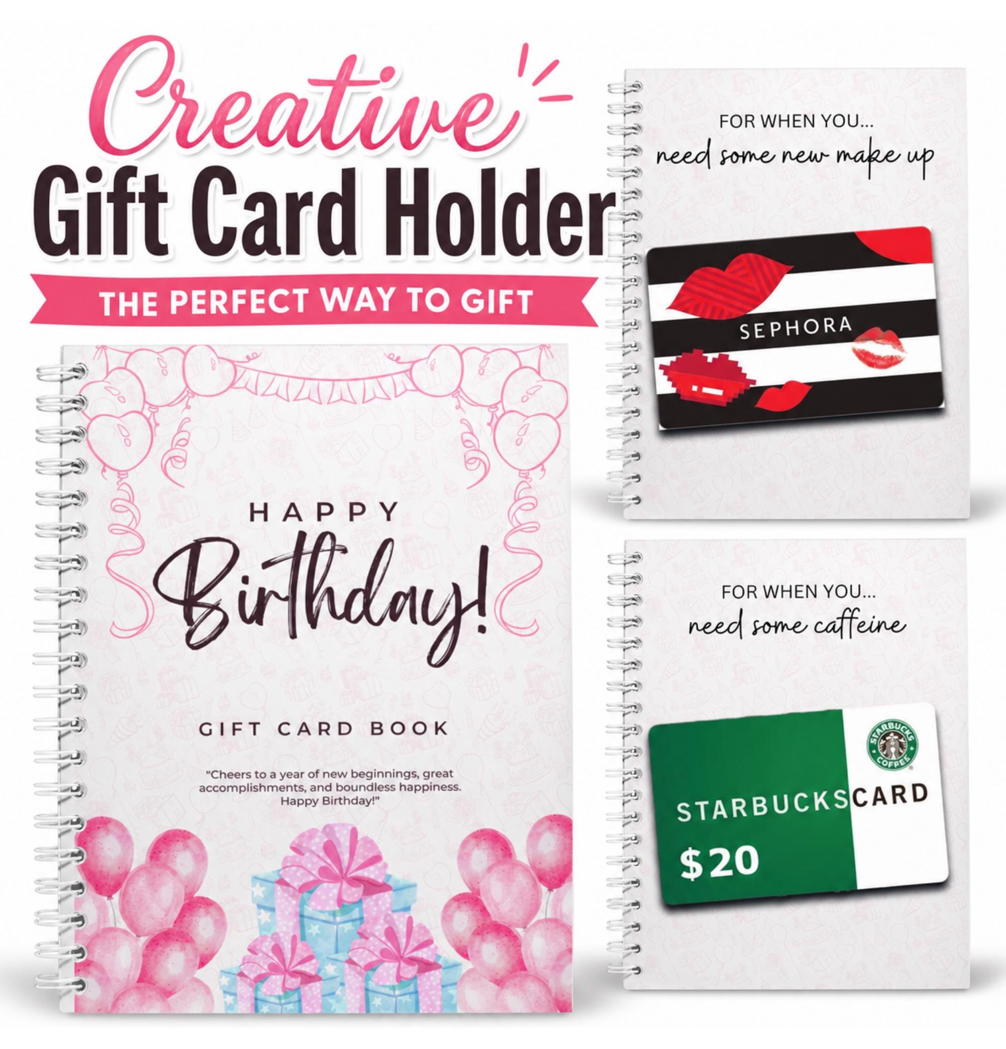 Personalized Birthday Gift Card Book Spiral-Bound Keepsake