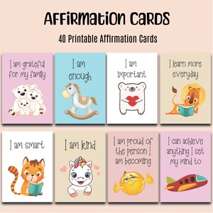 Cartes d'affirmation positive pour les enfants | Cartes d'affirmation | Cartes imprimables | Cartes de motivation | Cartes positives | Affirmation quotidienne | jpg