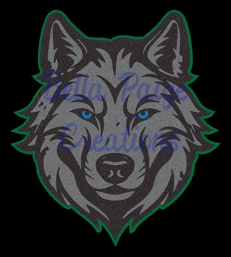 Timberwolf Face Logo: Green SVG, PNG Clipart (digital Download) - Etsy