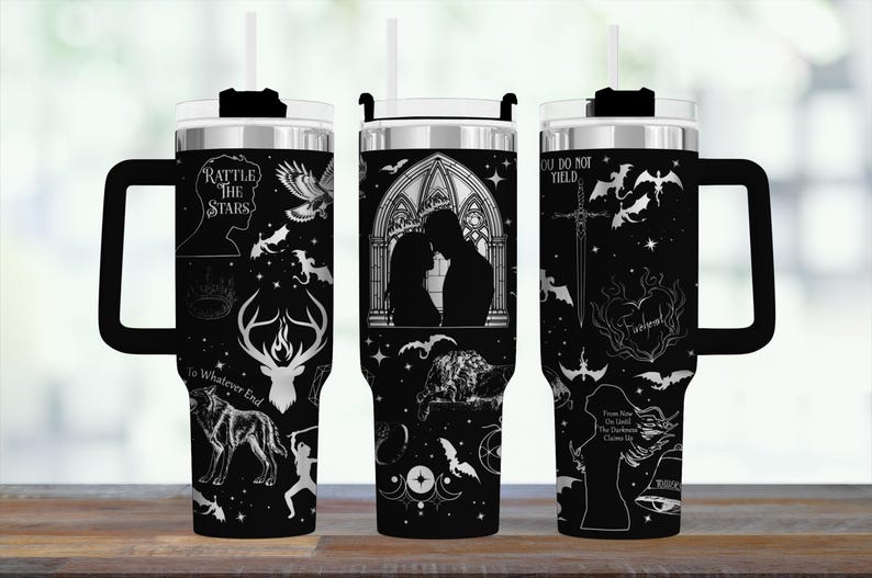 Throne of Glass Tumbler Stainless Steel Travel Mug SJM Universe Book Lover Gift & Reading Fan Collectible image 1
