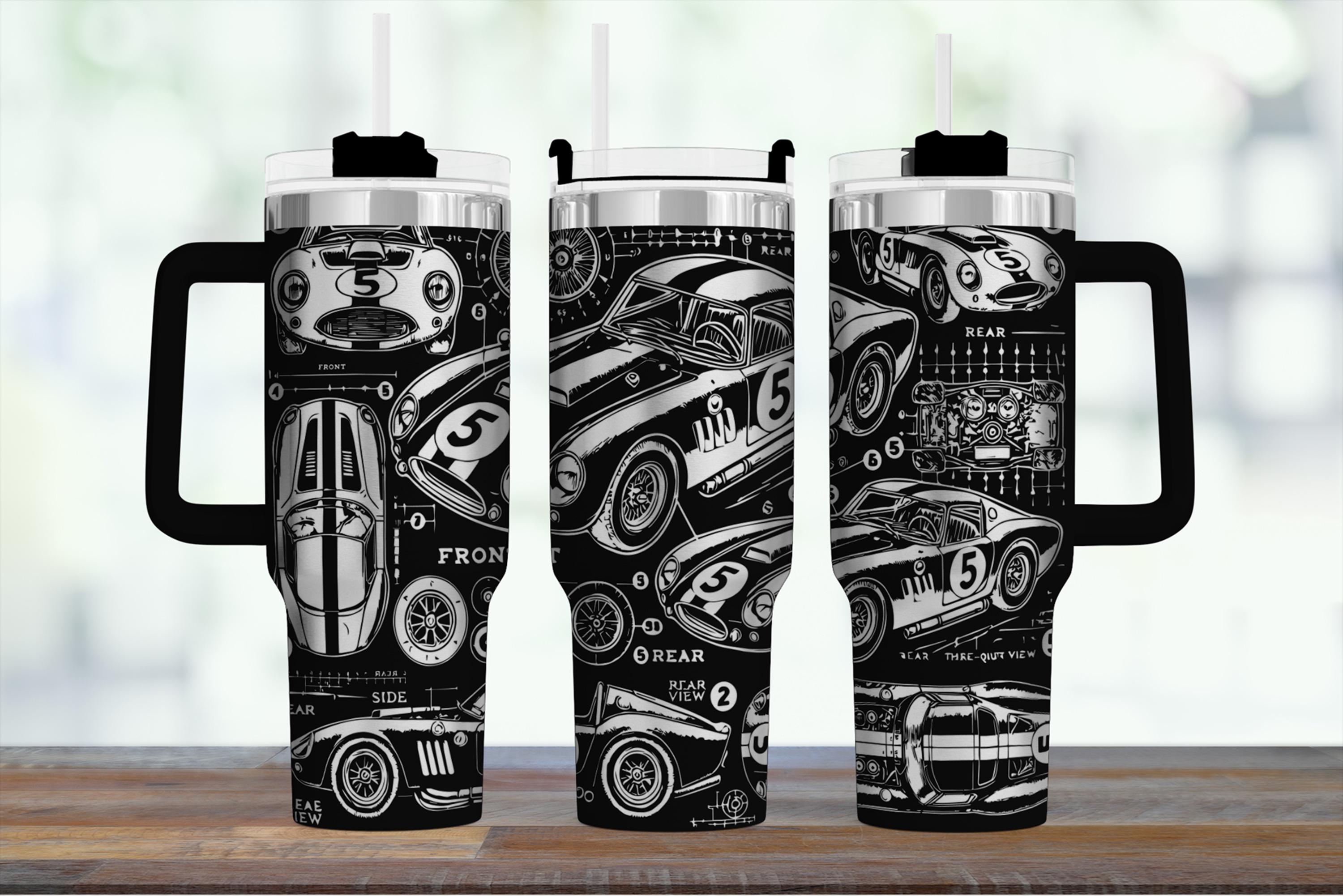 Shell Racing Tumbler Race Car Tumbler 40oz Stainless Steel Insulated Bottle Engine Schematic ...