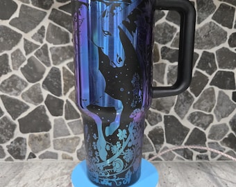 Unicorn Tumbler Fantasy Laser Engraved  40 Oz Insulated Hot Cold Cup  Unique Gift for Unicorn Lovers Kids