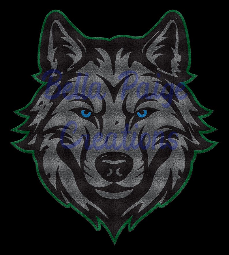 Svg File Timberwolf Timberwolf Face Logo: Green SVG, PNG Clipart (digital Download) - Etsy