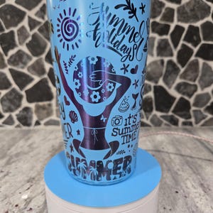 Laser Engraved Beach Babe Tumbler: 20 oz Insulated Stainless Steel Mug