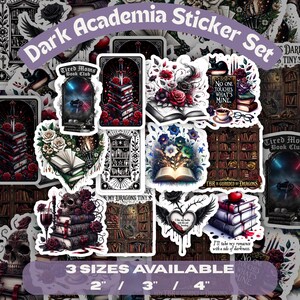 Reading Journal Stickers Gothic Book Tracking Supplies Gift Readers Bullet Journal Decoration Literary Quote Vinyl Skull Rose Aesthetic