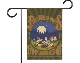 Disney's Fort Wilderness Campground Resort Banner, Unique Home and Garden Flag, Large Outdoor Flag, Camping Flag