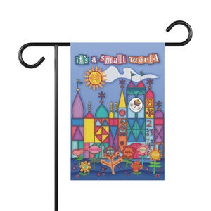 Disney&#39;s It&#39;s a Small World Flag, Unique Home and Garden Banner, Large Outdoor Flag, Disney Lover&#39;s Birthday Present, Summer Garden Flag