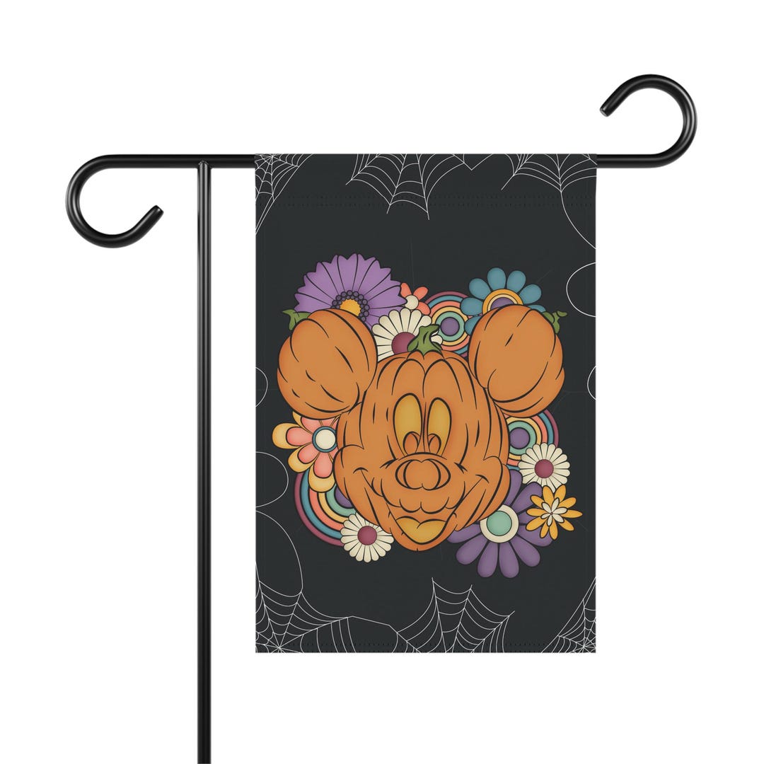 Disney Retro Halloween Home & Garden Banner, Mickey Mouse Pumpkin Head ...