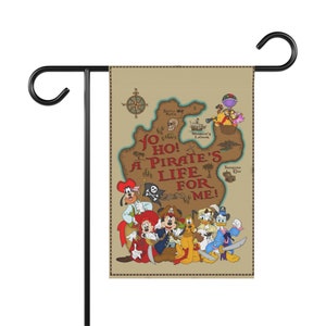 Disneys Yo Ho Pirates Garten- und Hausbanner, Einzigartige Gartenfahne, Disney-Charakter-Gartenfahne