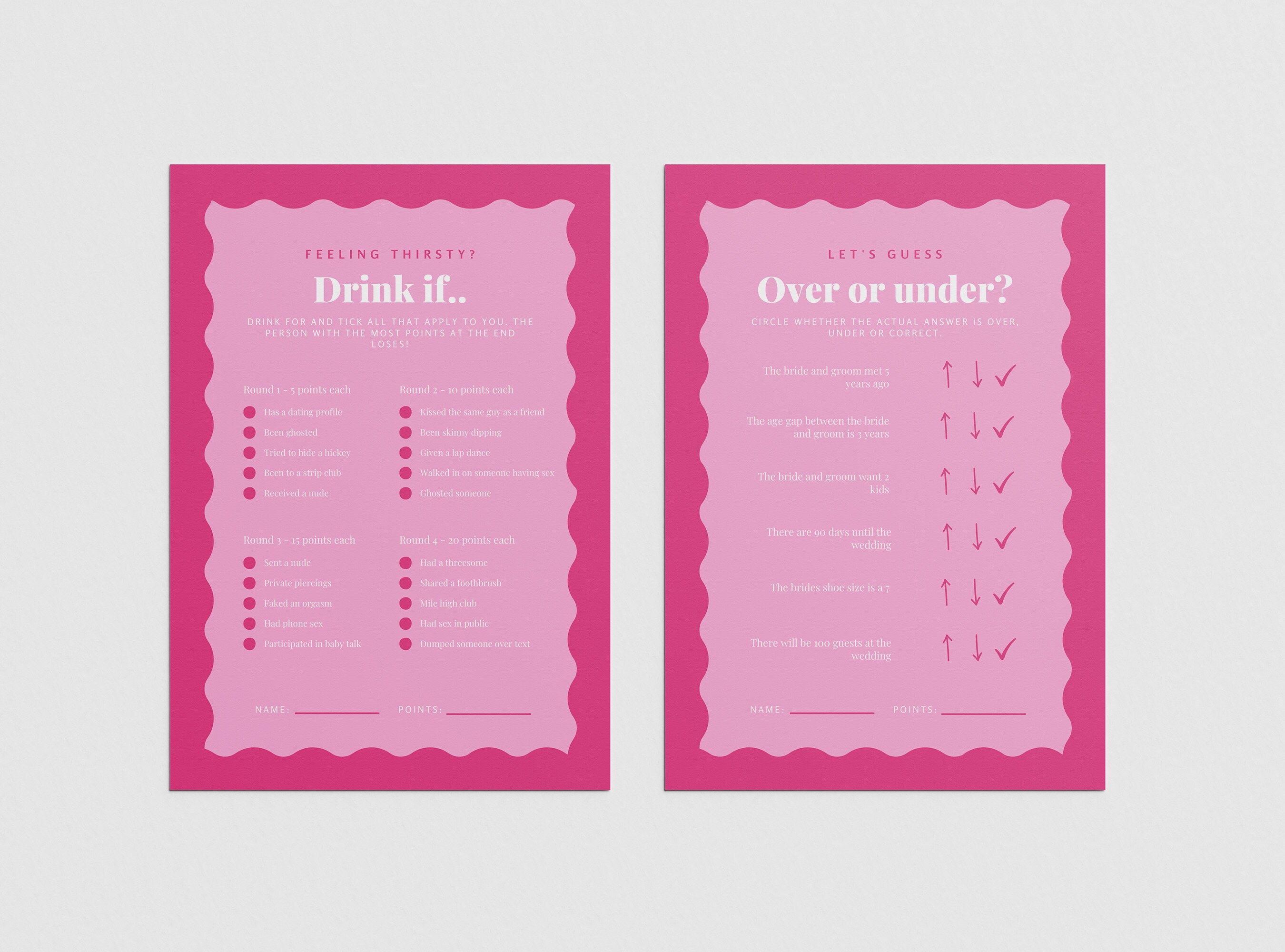 Modern Bridal Shower Party Games Hens or Bachelorette Etsy Australia