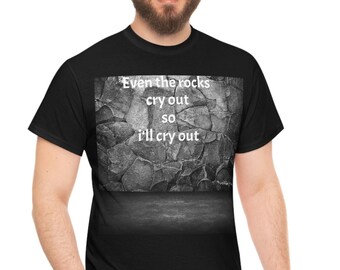 Chemise de Jésus, chemise de Dieu, chemise de foi, chemise religieuse, chemise noire, chemise d’homme, les pierres crient