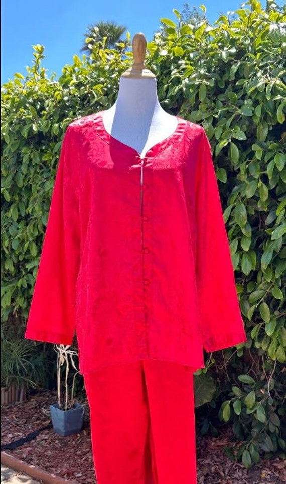 Vintage retro VICTORIAS SECRET red demask L Pajama