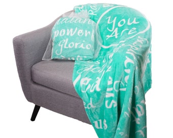BlankieGram YOU ARE AWESOME Message Throw Blanket Ultra Plush with Personalized Card (optional) - The Perfect Caring Gift - 2 Colors