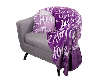 BlankieGram HEALING WISHES Ultra Plush Message Throw Blanket - The Perfect Caring Gift - 2 Colors