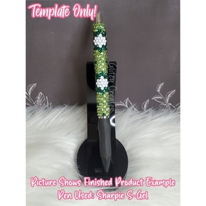 Stor mall för strasspenna med Shamrock-motiv, St Patrick's Day-motiv, SS10-mall för strass, Sharpie S-Gel, 12x34-mall