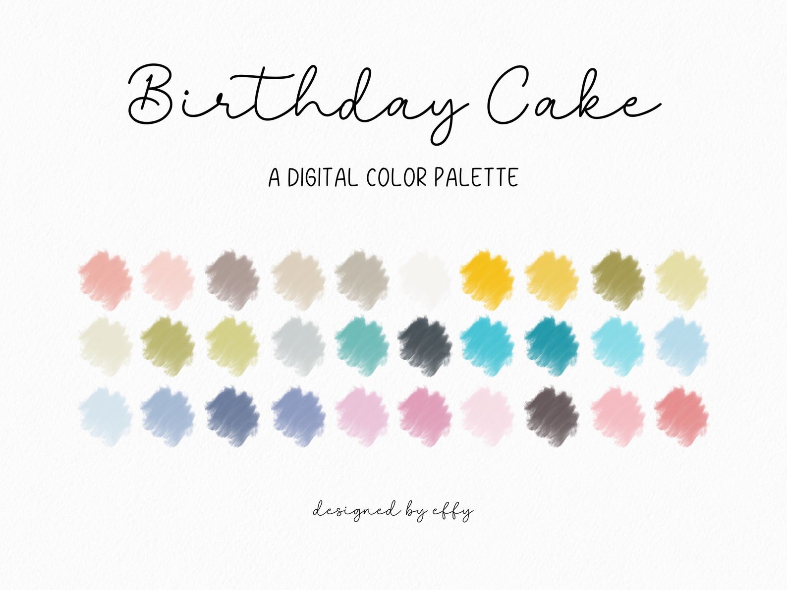 Birthday Cake Digital Color Palette Procreate Ipad Digital - Etsy