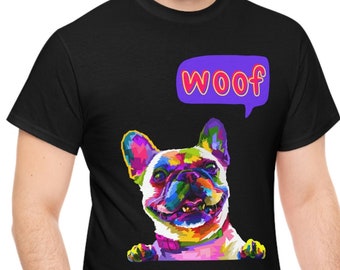 Woof Dog Heavy Cotton Tee, Dog T-shirt, Dog Lovers Shirt, Animal Shirt, Dog People Shirt, Shirt voor eigenaren van gezelschapsdieren, katoenen T-shirt, katoenen shirt