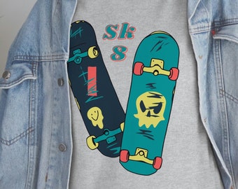 Sk8board Heavy Cotton Tee, Skateboard T-shirt, Shirt for Skateboarders, Skateboarder Shirts, Cotton T-shirt, Cotton Shirt
