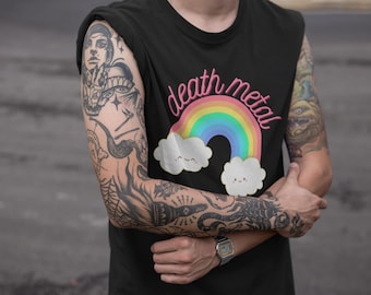 Camiseta arcoíris de death metal / Camiseta de banda adorable