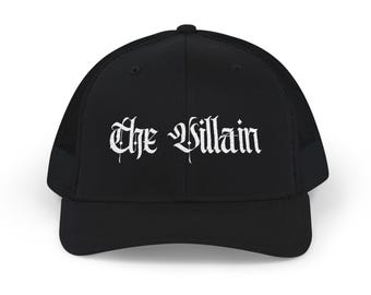 Gorra de camionero con cierre trasero de Villano / Gorra negra de Bad Guy