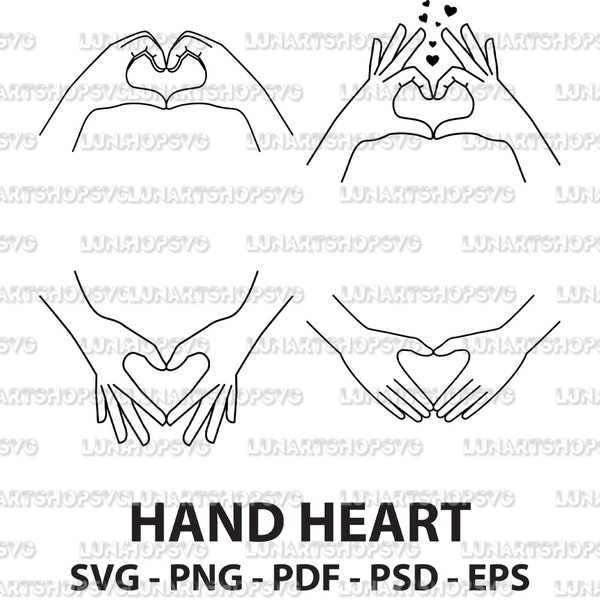 Hand Heart SVG, Heart SVG, Hand Heart Sign SVG