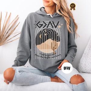 God is Greater than the Highs and Lows Lightweight Hoodie, Boho Religious Gift, Unisex Sweatshirt, Hooded Jumper, Cool Pullover, Christian