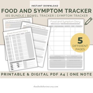 Voedsel- en symptoomtracker, afdrukbaar voedingsdagboek, IBS-symptoomtracker, darmtracker, ontlastingsoverzicht, dagboek voedselintolerantie Voedselgevoeligheid pdf