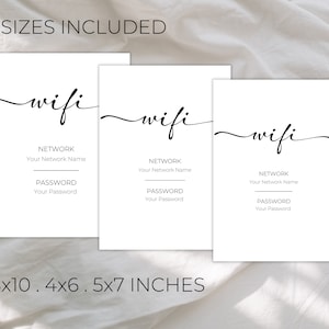 WIFI Password Sign Printable Wifi Sign WIFI Password Sign Editable WiFi Sign Template 8x10 4x6 5x7 Instant Download Black Guest Room Decor