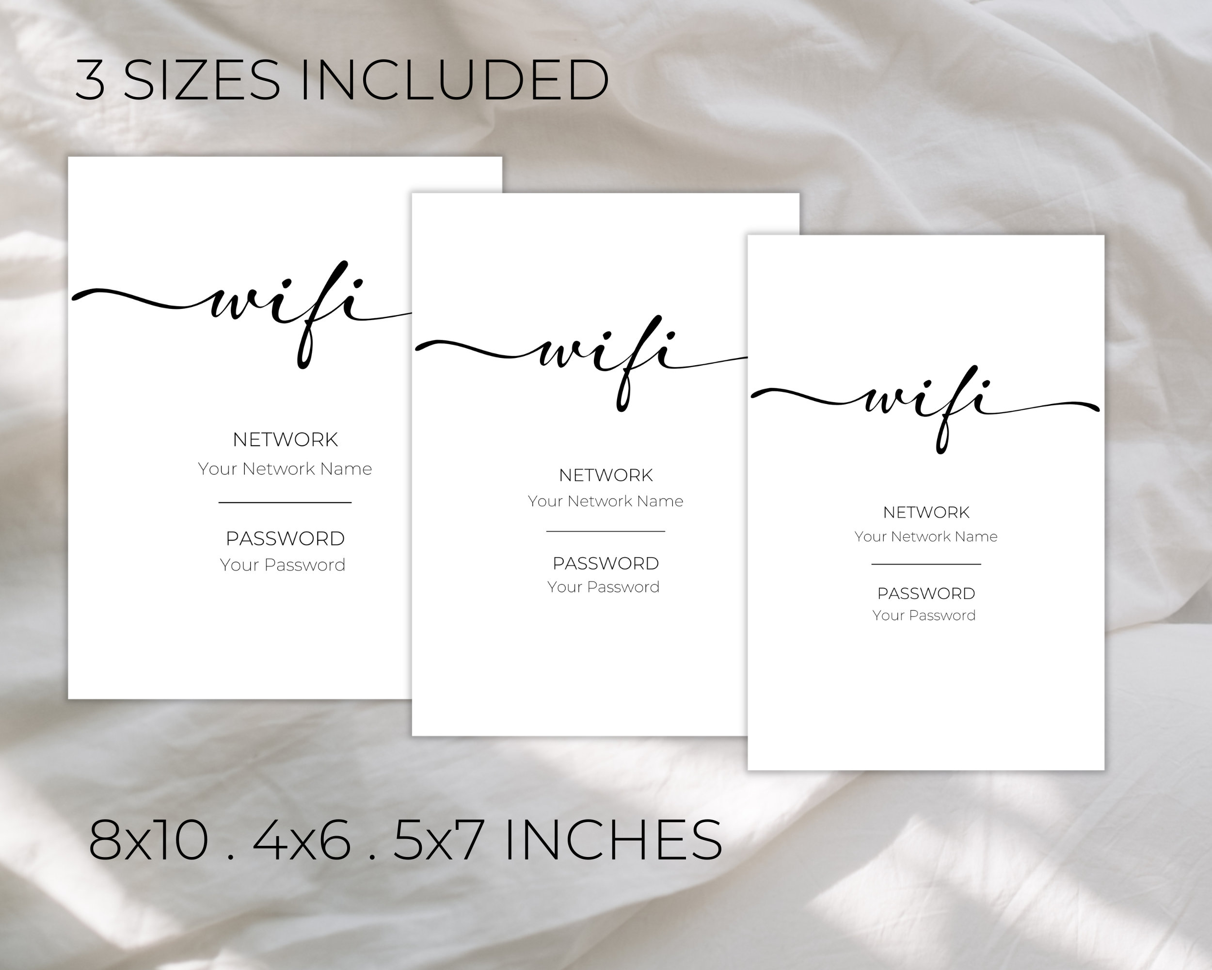 Editable WIFI Password Sign Template, Guest Room Decor (digital ...