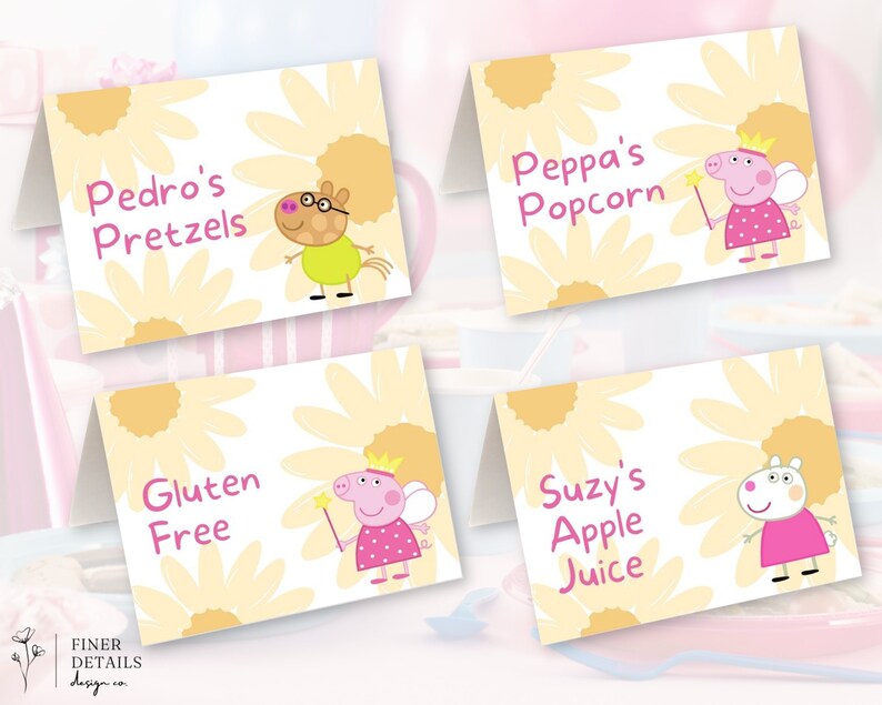 24 Peppa Pig Printable Food Tent Snack Labels Peppa Pig Food - Etsy