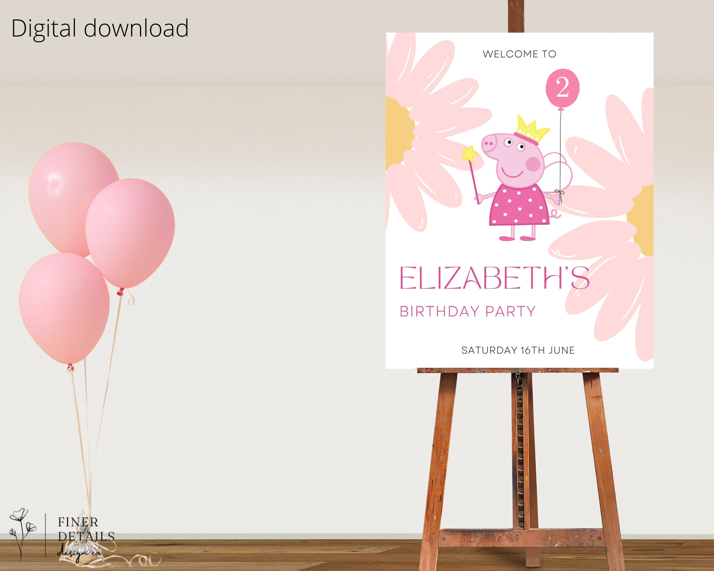 Editable Peppa Pig Birthday Welcome Sign Template Printable - Etsy UK