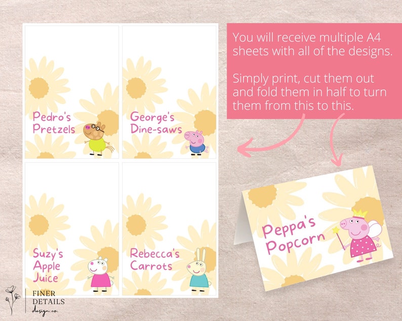 24 Peppa Pig Printable Food Tent Snack Labels Peppa Pig Food - Etsy