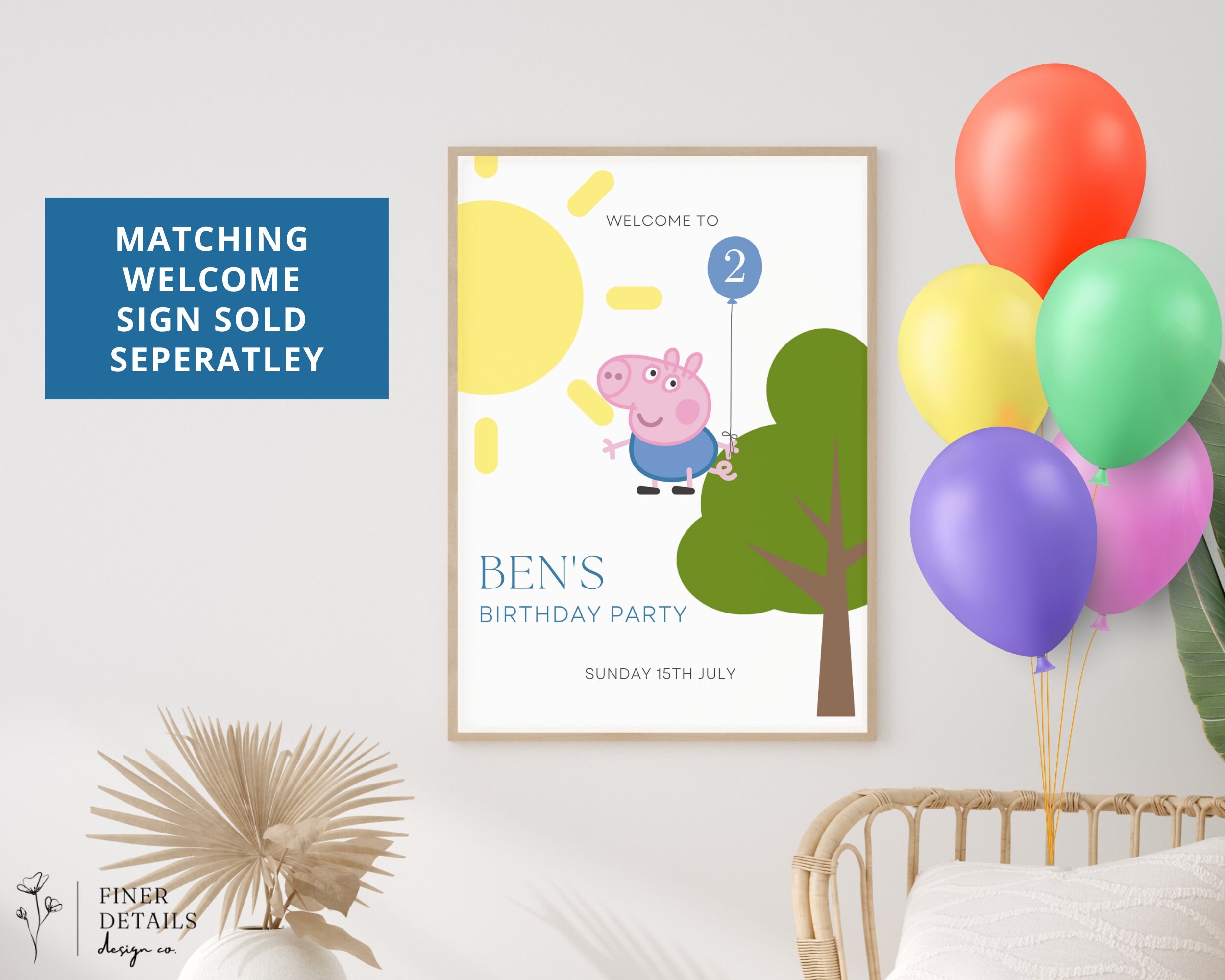 Editable George Pig Birthday Invitation George Peppa Pig - Etsy