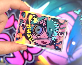 Holographic Monitoring Chibi Miku Sticker