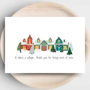 "Weihnachten, es nimmt ein Dorf - Dankeskarte für Familie - Digitaler Download."
