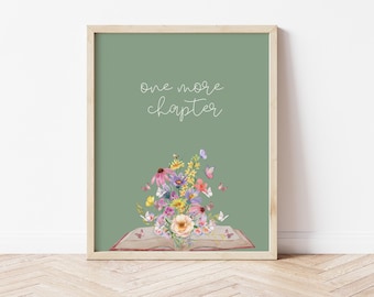 One More Chapter Wall Art - Book Lover Decor - Reading Nook - Printable Download