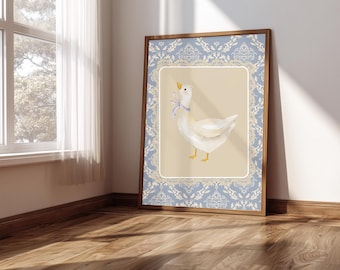 Vintage Goose Printable Wall Art - Nursery Decor - Cottagecore Download