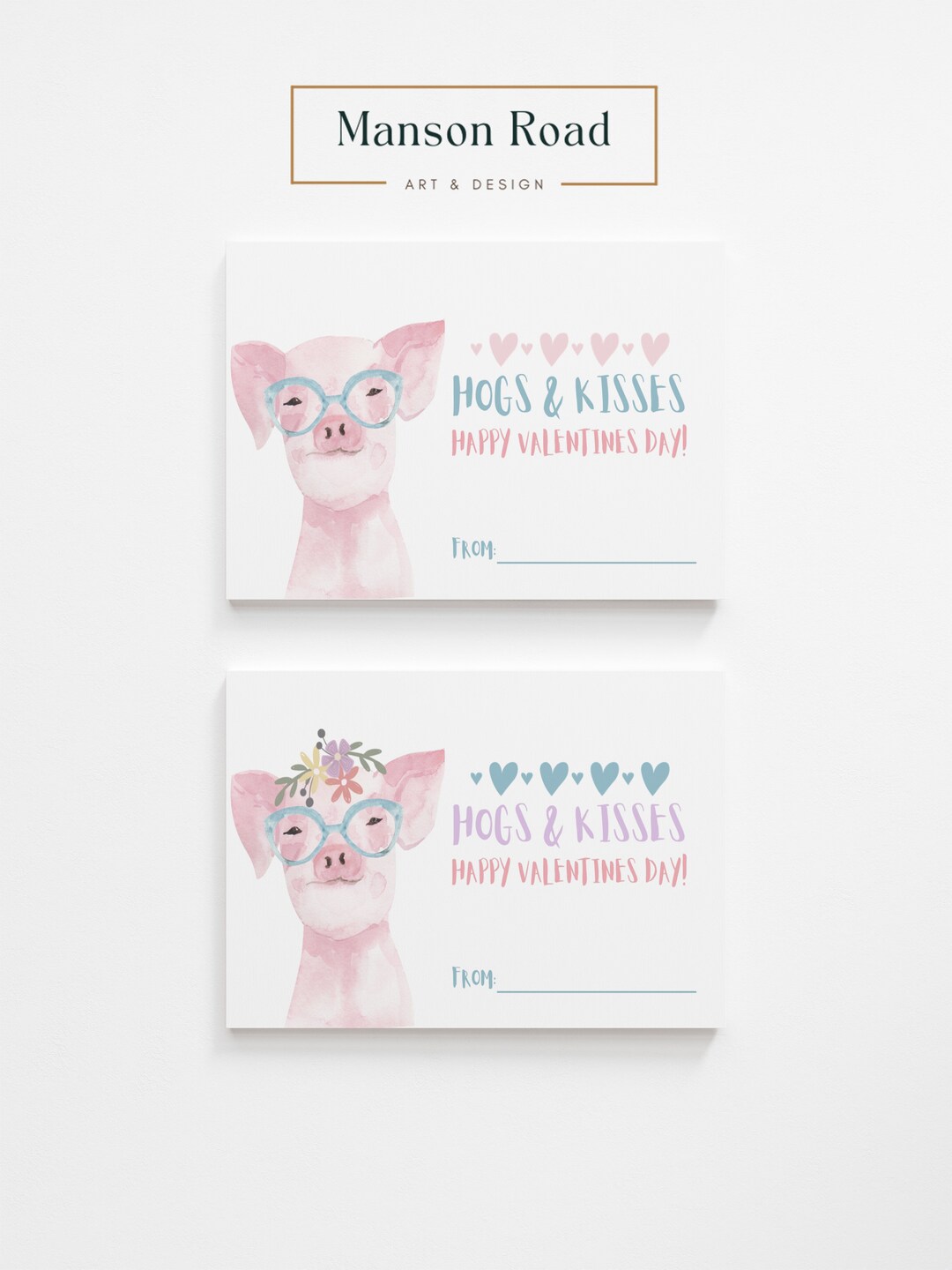 Printable Hogs &amp; Kisses Valentine Printable Classroom Valentine ...