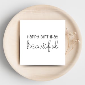 Happy Birthday Beautiful - Druckbare Karte - Digital Download