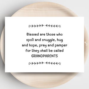 Afdrukbare 'Grandparents Do Spoil the Grandkids'-zegeningskaart – Grootoudersdag digitale download
