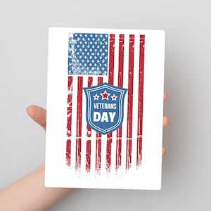 Printable Patriotic Veterans Day Card – ‘Honoring Your Service’ Digital Download